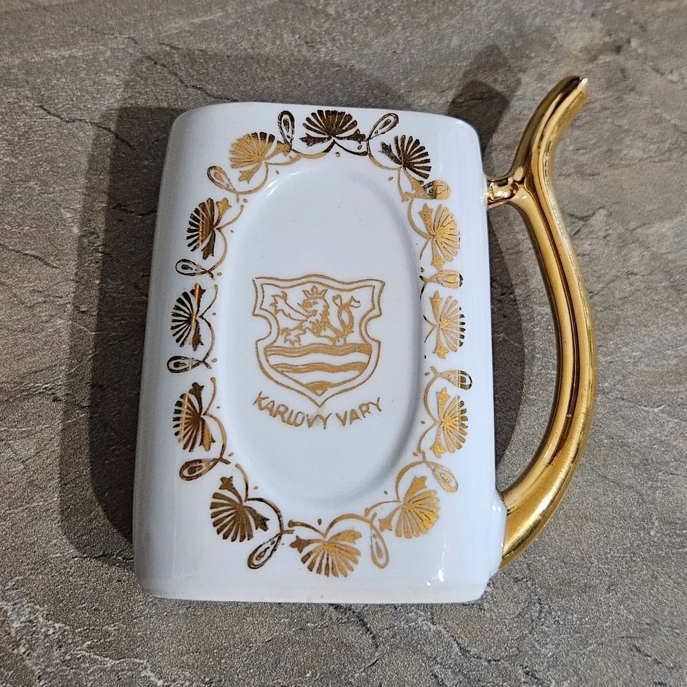 VINTAGE Karlovy Vary Made in Czechoslovakia porcelain bottle
